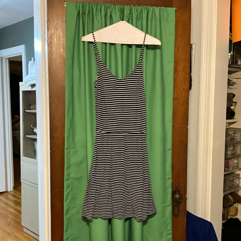 Navy and white striped Jcrew dress